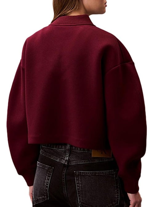 Blusão Aviador Vermelho Calvin Klein Jeans Scuba para Mulher - Kiabi Blusão Aviador Vermelho Calvin Klein Jeans Scuba para Mulher - Kiabi