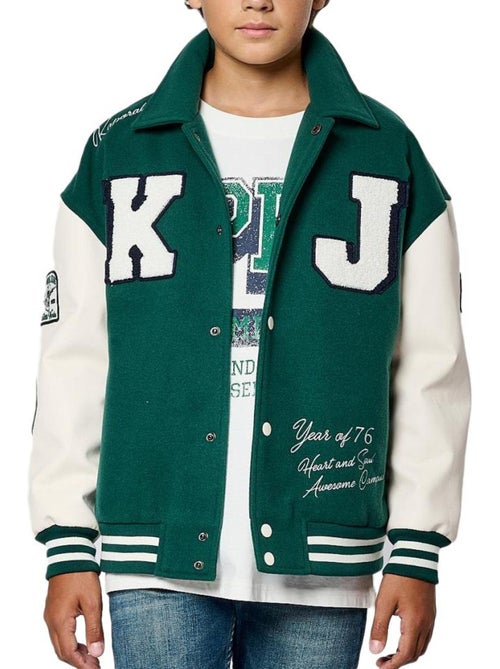 Blusão Bomber Kaporal MEDDY para Menino Verde/Branco - Kiabi Blusão Bomber Kaporal MEDDY para Menino Verde/Branco - Kiabi
