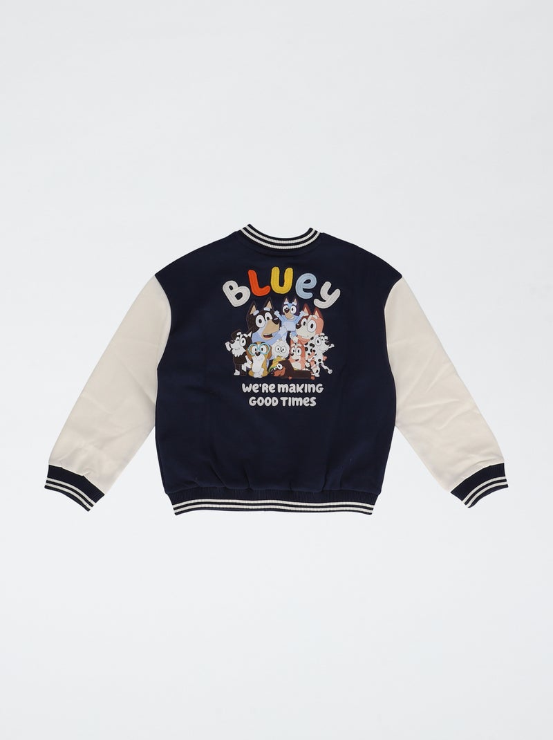 Blusão bordado 'Bluey' em moletom e algodão Azul - Kiabi