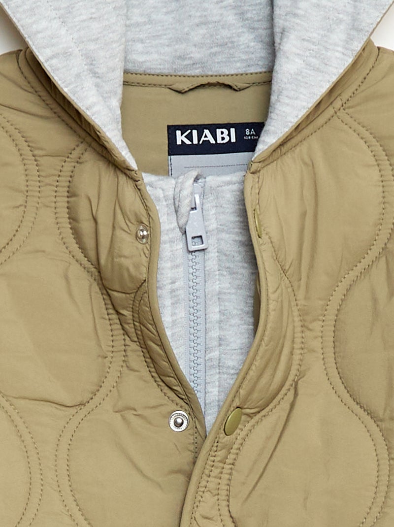 Blusão com capuz acolchoado Verde - Kiabi