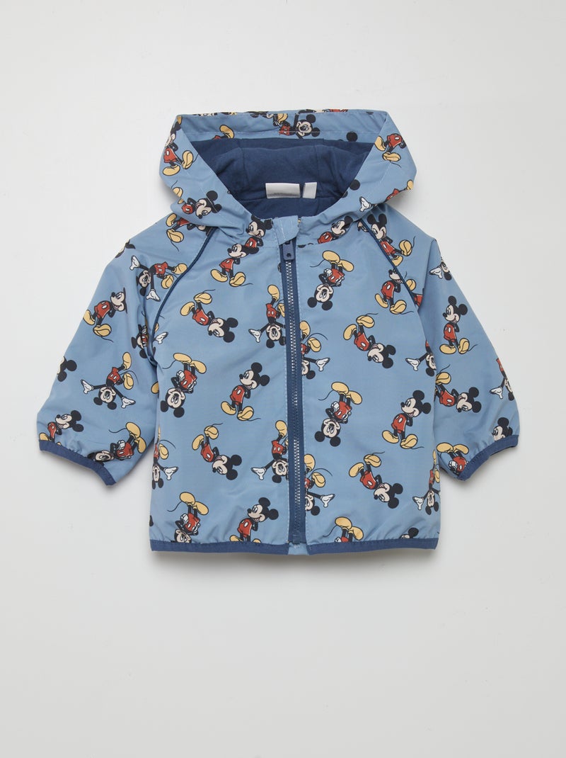 Blusão com capuz corta-vento 'Mickey' AZUL - Kiabi