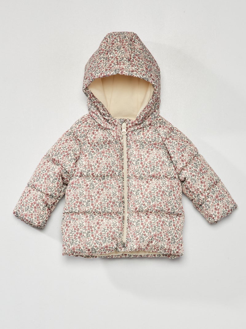 Blusão com capuz e estampado BRANCO - Kiabi