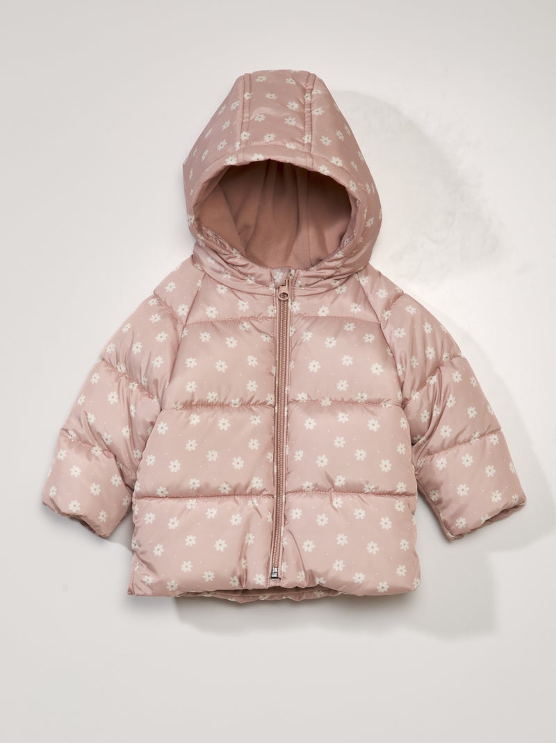 Blusão com capuz e estampado ROSA - Kiabi