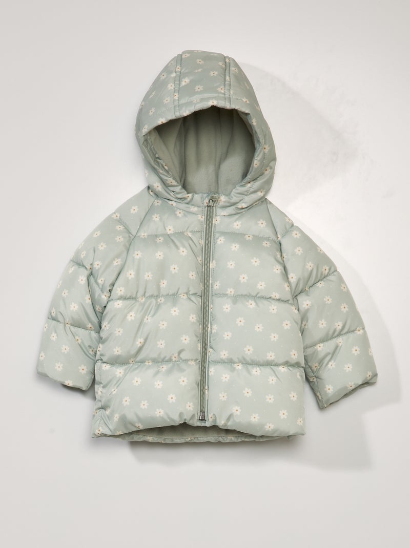 Blusão com capuz e estampado VERDE - Kiabi