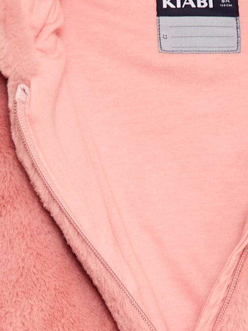 Blusão com capuz e fecho de correr em pelo sintético - Kiabi