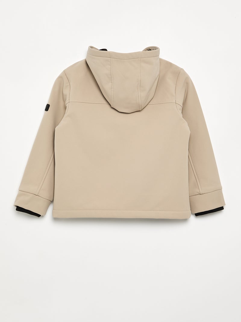 Blusão com capuz forrado em microfleece Bege - Kiabi