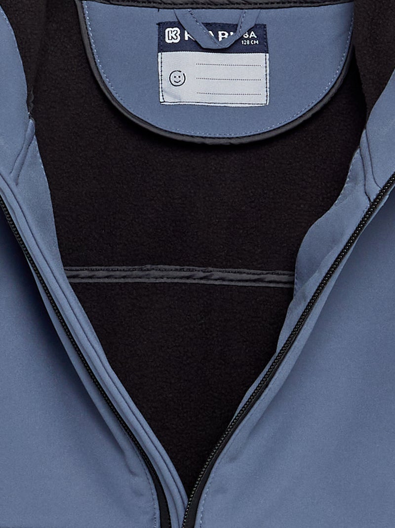 Blusão com capuz forrado em microfleece Cinza - Kiabi