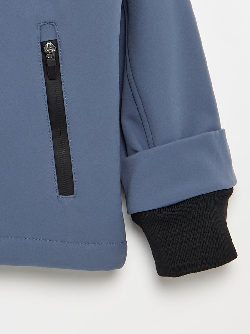 Blusão com capuz forrado em microfleece Cinza - Kiabi