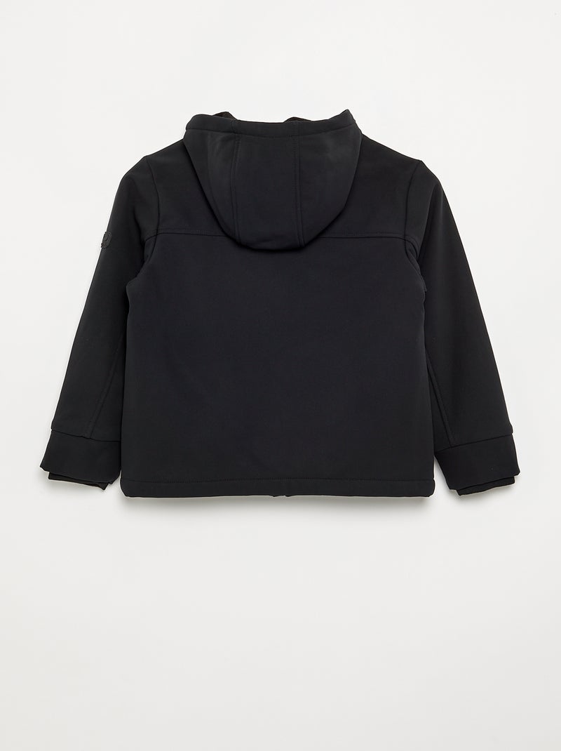 Blusão com capuz forrado em microfleece Preto - Kiabi