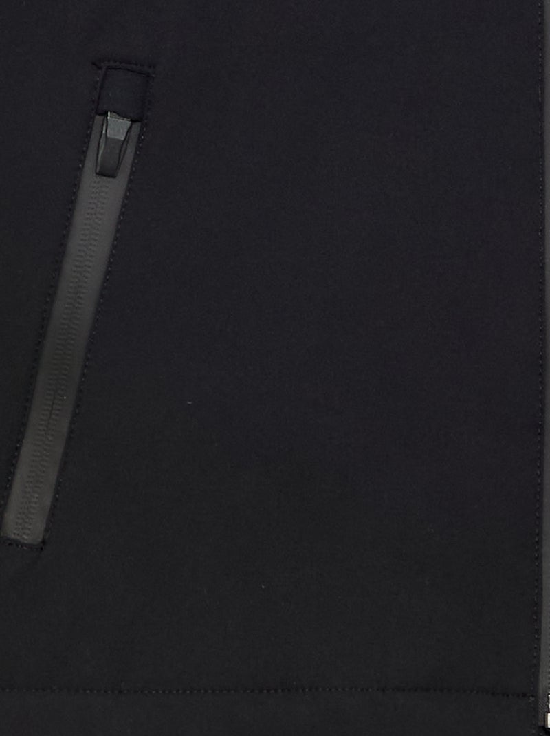 Blusão com capuz forrado em microfleece Preto - Kiabi