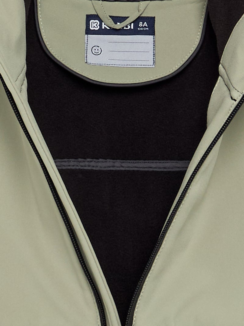 Blusão com capuz forrado em microfleece Verde - Kiabi