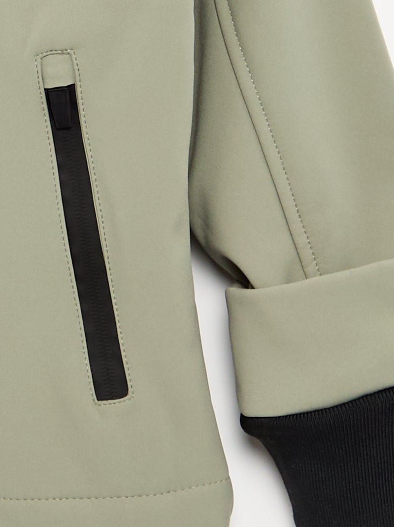 Blusão com capuz forrado em microfleece Verde - Kiabi