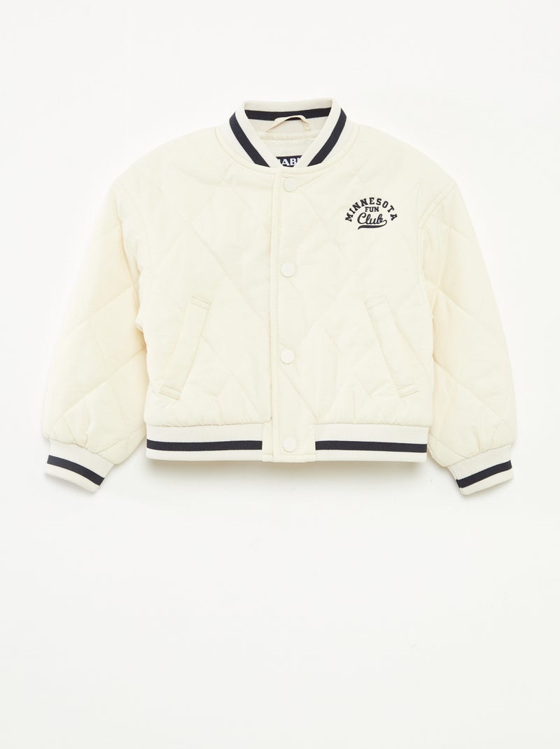 Blusão com molas de pressão em material acolchoado Branco - Kiabi