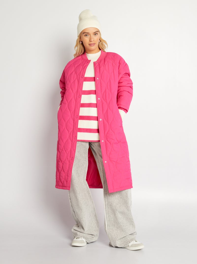 Blusão comprido acolchoado ROSA - Kiabi