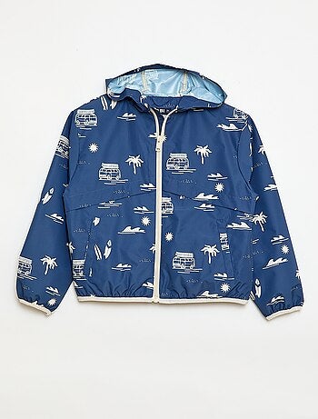 Blusão corta-vento com capuz