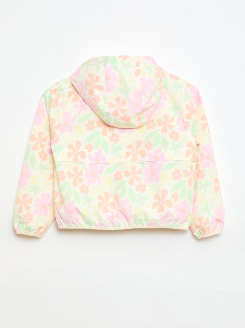 Blusão corta-vento com capuz e padrão - Kiabi