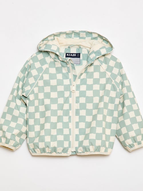Blusão corta-vento com capuz estampado - Kiabi