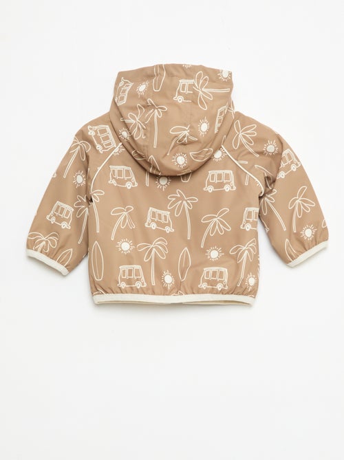Blusão corta-vento com capuz estampado - Kiabi