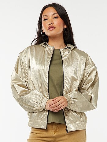 Blusão corta-vento metalizado
