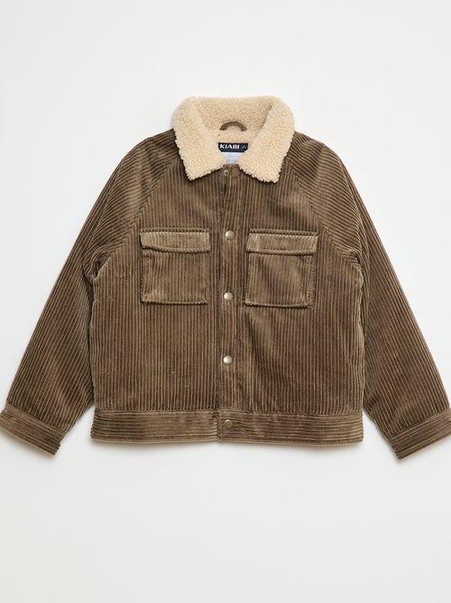 Blusão curto em veludo cotelê - Kiabi