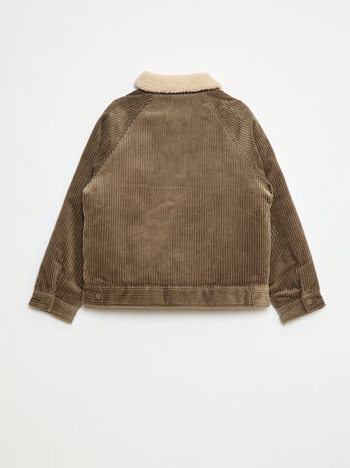 Blusão curto em veludo cotelê - Kiabi