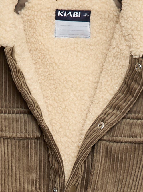 Blusão curto em veludo cotelê - Kiabi