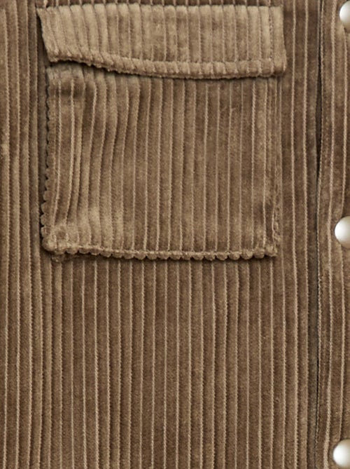 Blusão curto em veludo cotelê - Kiabi