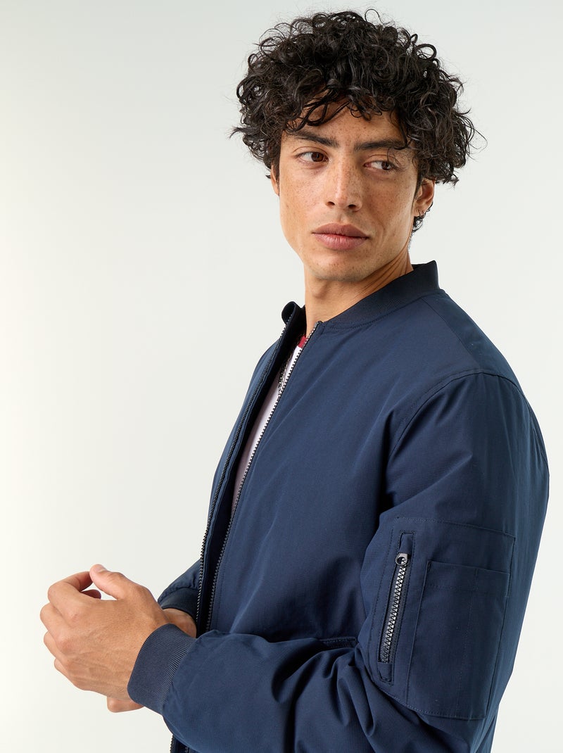 Blusão curto estilo aviador Azul - Kiabi