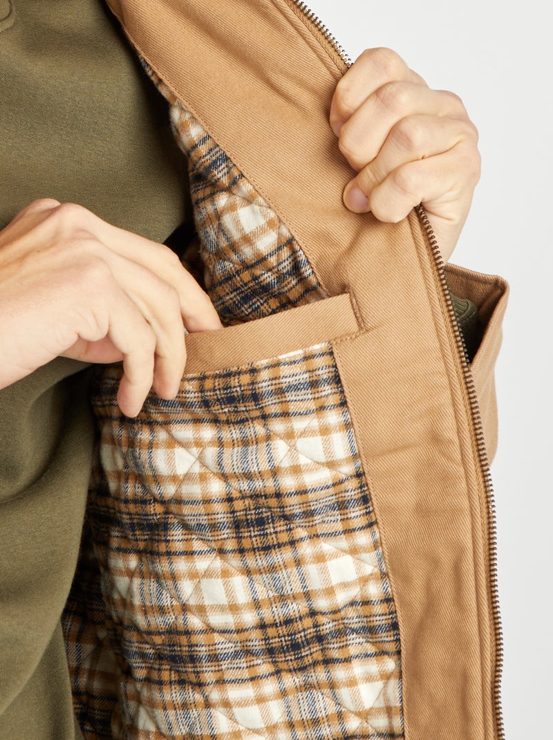 Blusão curto grosso em algodão BEGE - Kiabi