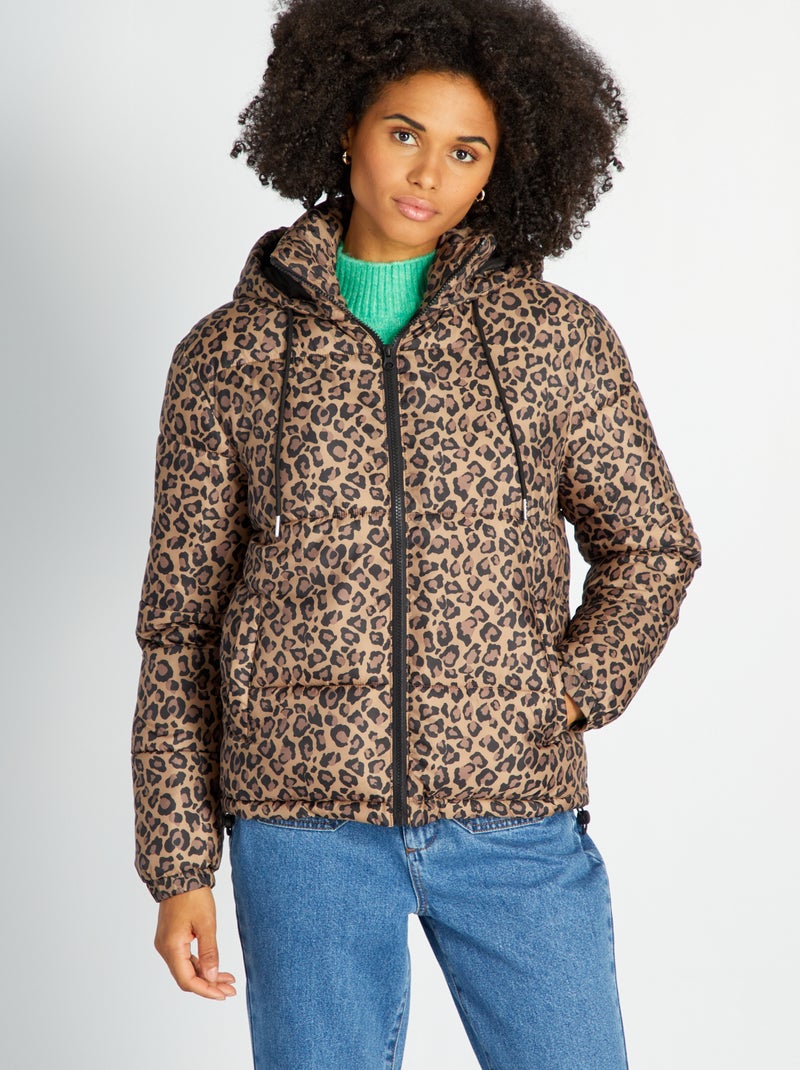 Blusão curto leopardo BEGE - Kiabi
