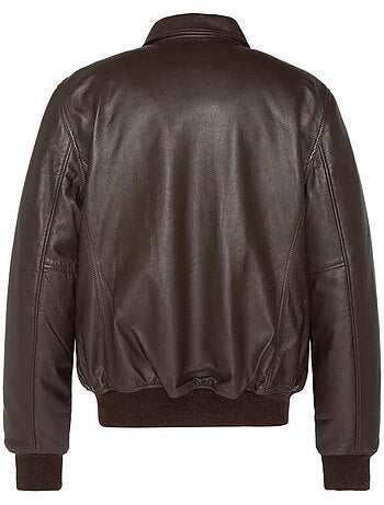 Blusão de Couro Preto para Homem Schott LCJET