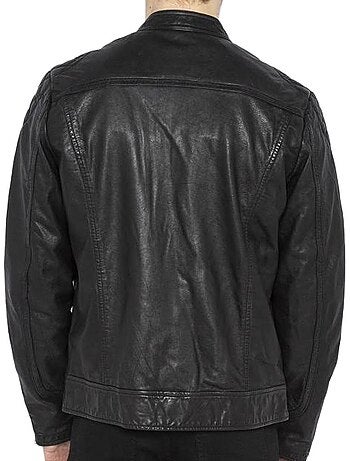 Blusão de Couro Preto Masculino Schott LCSPYDER25