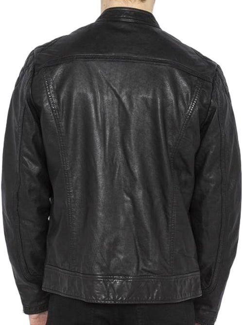 Blusão de couro preto masculino schott lcspyder25 - Kiabi Blusão de couro preto masculino schott lcspyder25 - Kiabi