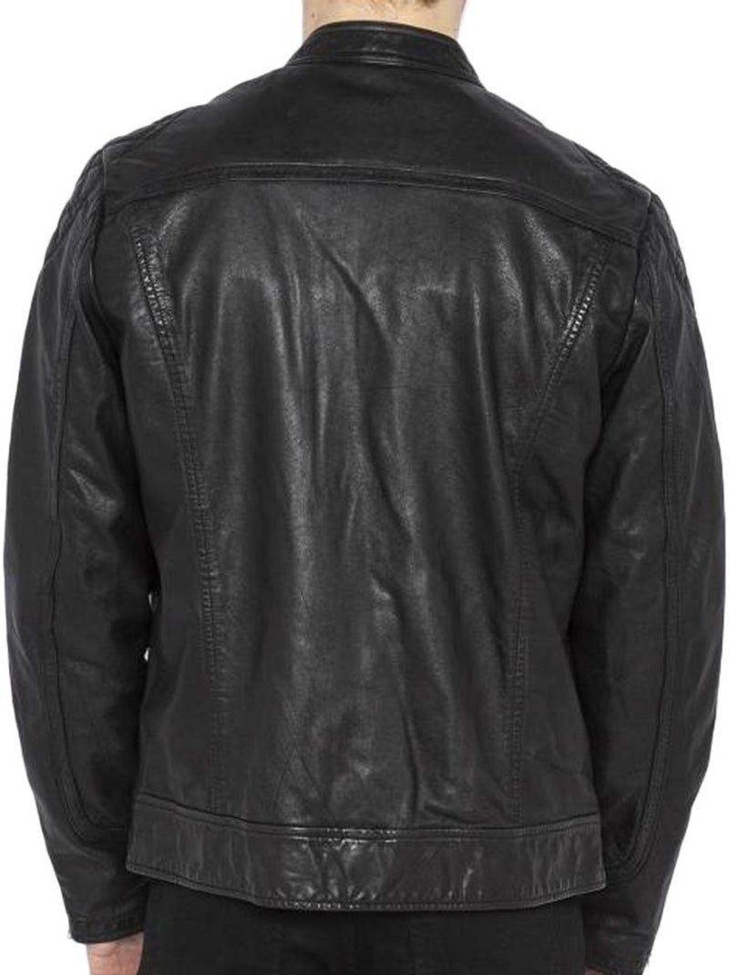 Blusão de Couro Preto Masculino Schott LCSPYDER25 Preto - Kiabi