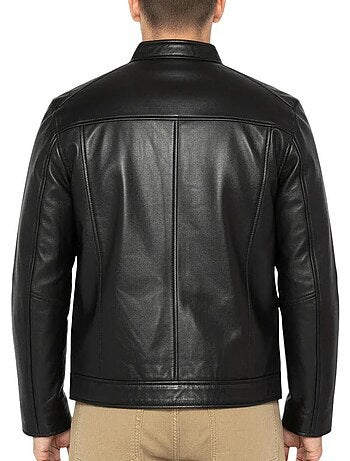 Blusão de Couro Preto Masculino Schott Memphis