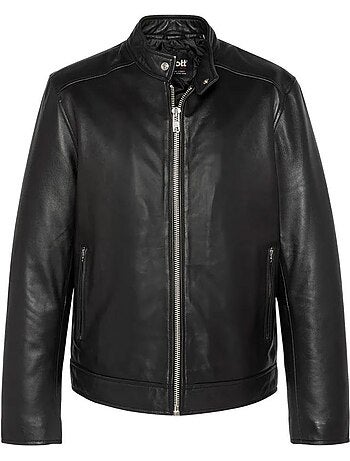 Blusão de Couro Preto Masculino Schott Memphis