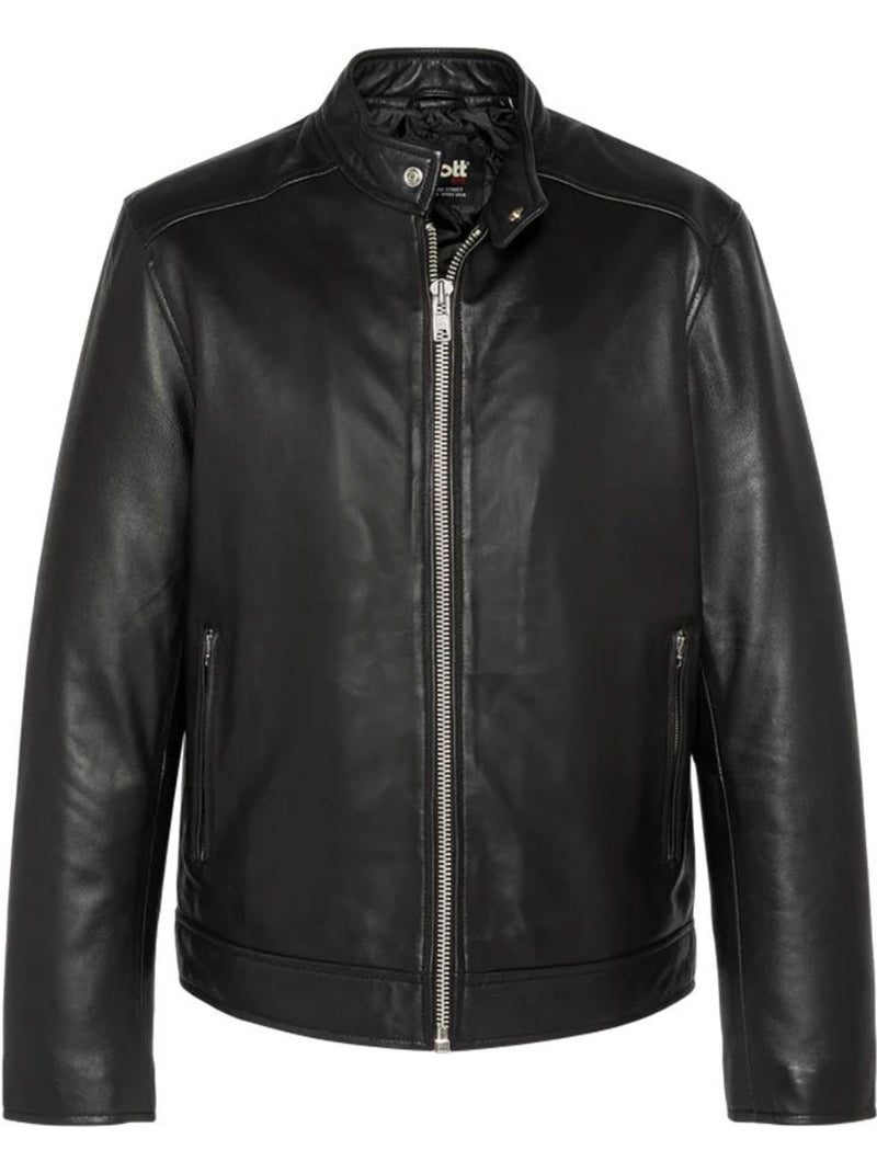 Blusão de Couro Preto Masculino Schott Memphis Preto - Kiabi