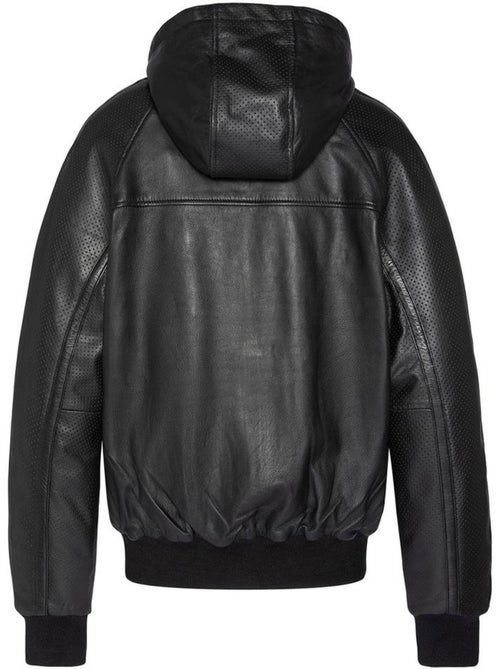 Blusão de couro preto para homem schott com capuz - Kiabi Blusão de couro preto para homem schott com capuz - Kiabi