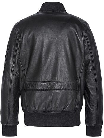 Blusão de couro preto para homem schott lcbomba