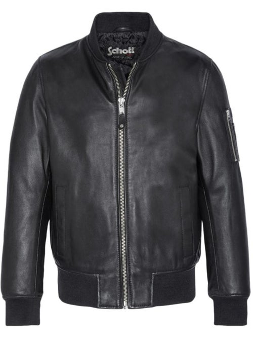 Blusão de couro preto para homem schott lcbomba - Kiabi Blusão de couro preto para homem schott lcbomba - Kiabi