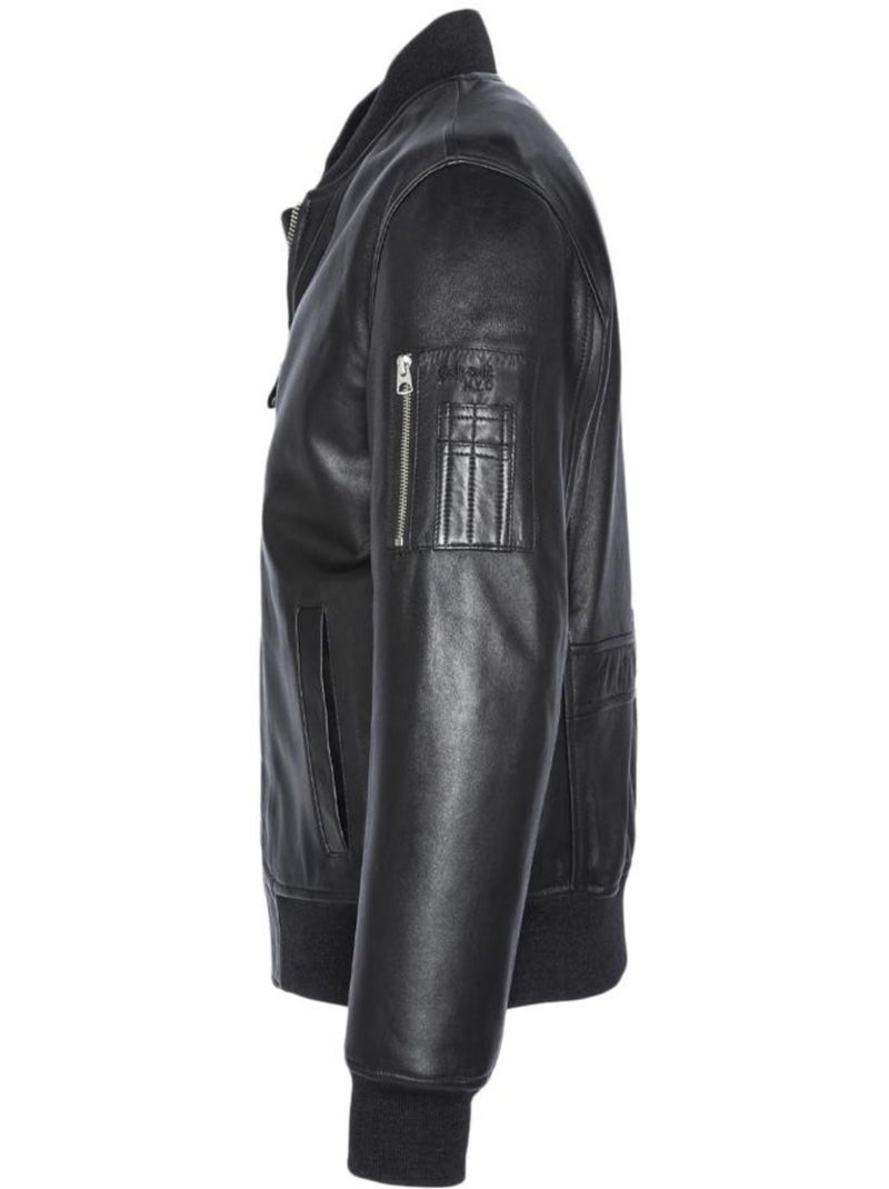 Blusão de Couro Preto para Homem Schott LCBOMBA Preto - Kiabi