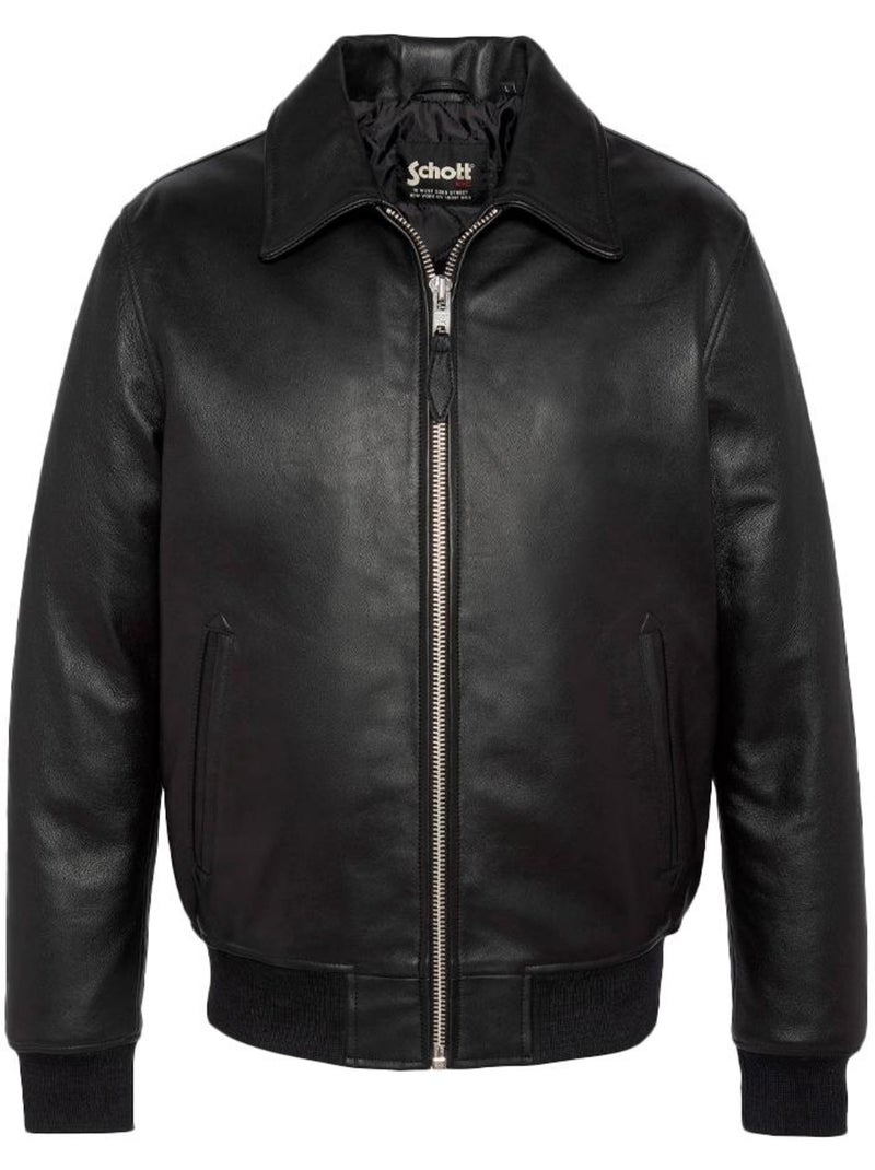 Blusão de Couro Preto para Homem Schott LCDETROIT Preto - Kiabi