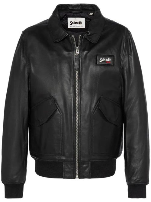 Blusão de couro preto para homem schott lcjet - Kiabi Blusão de couro preto para homem schott lcjet - Kiabi