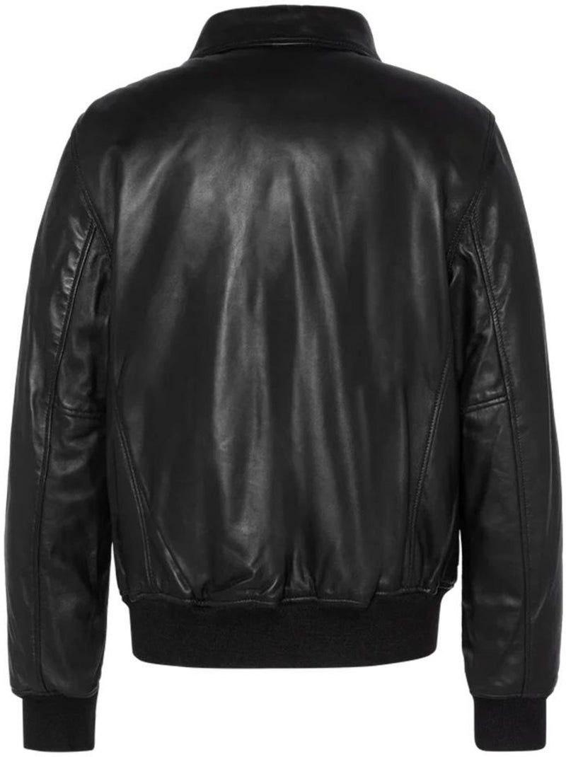 Blusão de Couro Preto para Homem Schott LCJET Preto - Kiabi