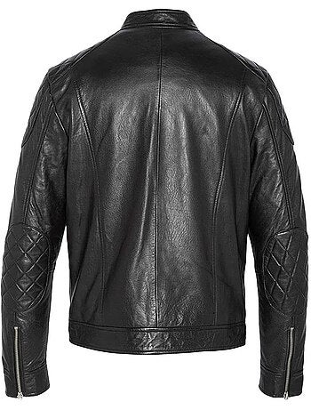 Blusão de couro preto para homem schott lcleo
