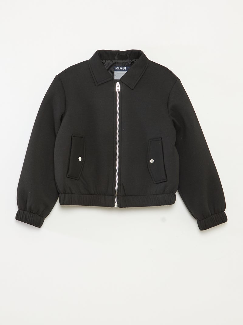 Blusão de malha Milano com base elástica Preto - Kiabi