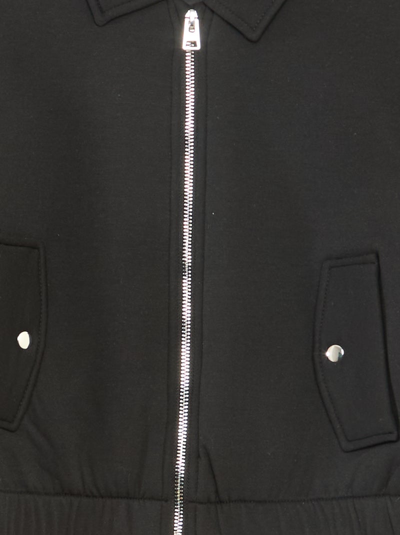 Blusão de malha Milano com base elástica Preto - Kiabi