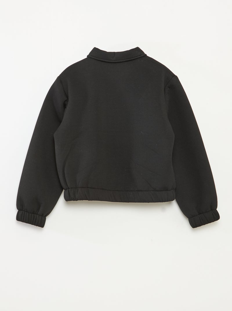 Blusão de malha Milano com base elástica Preto - Kiabi