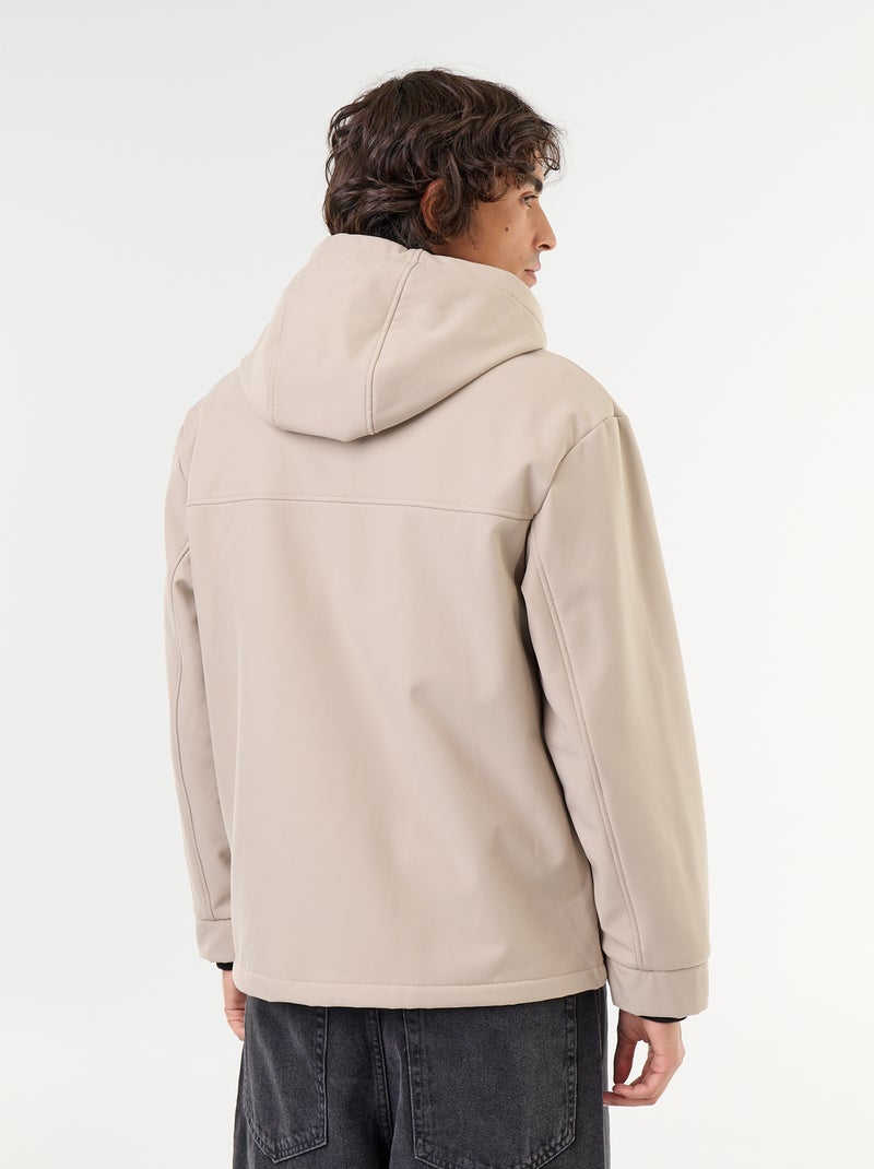 Blusão de neopreno com capuz forrado a microfleece Bege - Kiabi