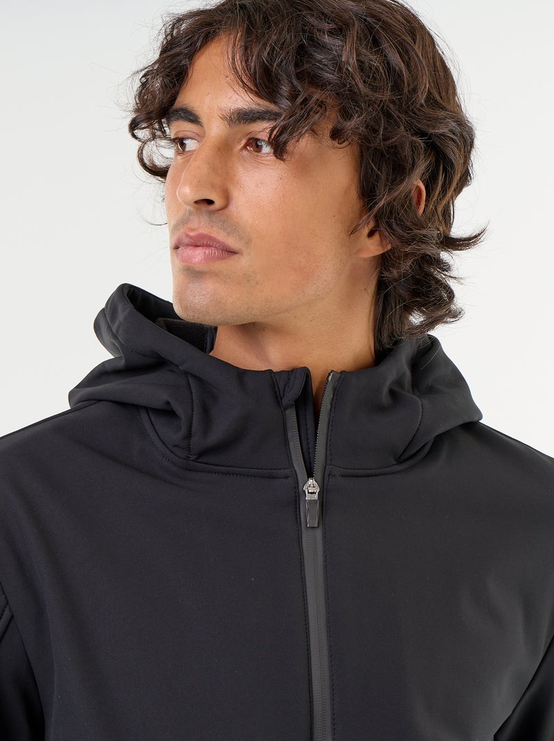 Blusão de neopreno com capuz forrado a microfleece Preto - Kiabi